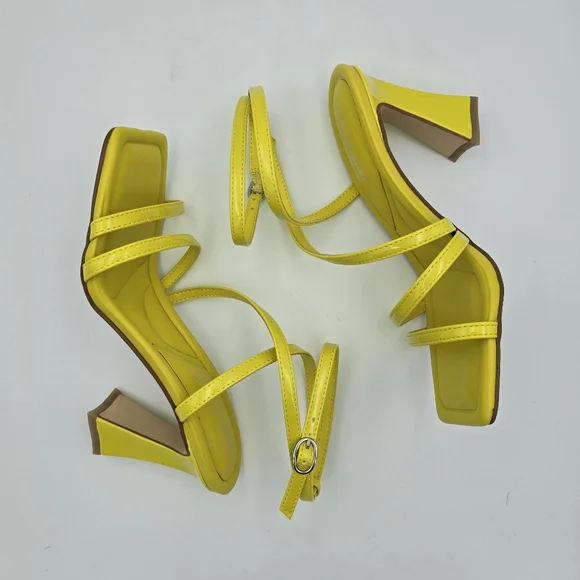 Marc Fisher Mahima Strappy Heeled Sandals, Greenish/Yellow, Women's 5M - Picture 14 of 15